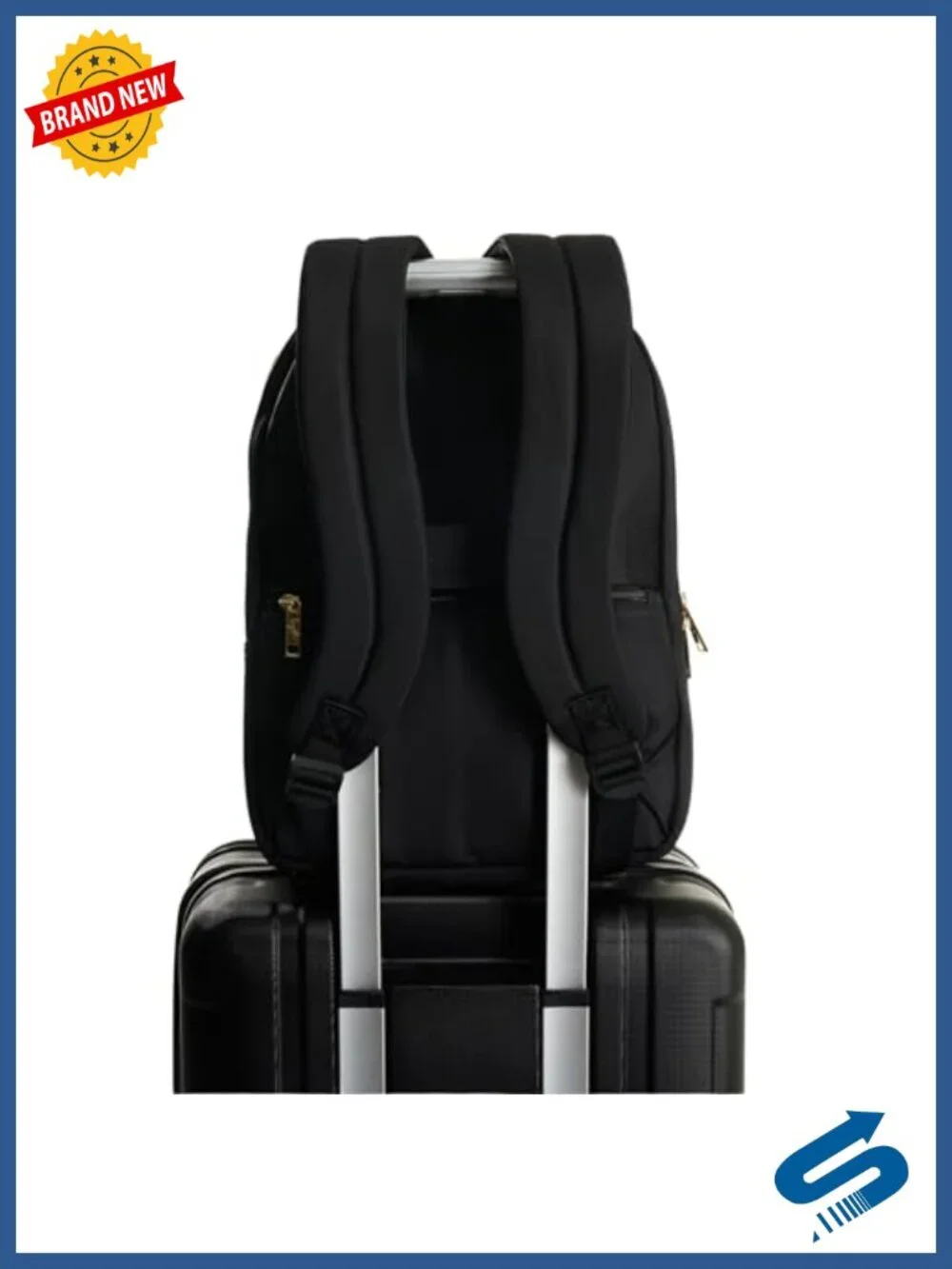 Canvas Backpack with Laptop Compartment, Adjustable Straps, Trolley Sleeve